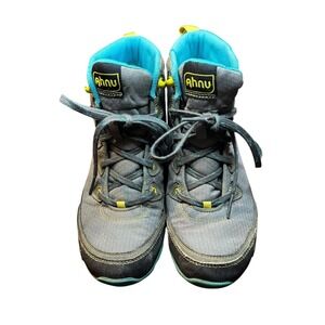 Ahnu Boots Womens Size 7.5 Gray Leather Waterproof Ankle Vibram Hiking Snow